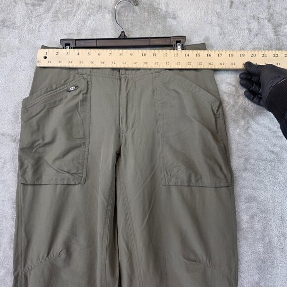REI Hiking Pants Womens Size 10 Green UPF 50+ Quick Dry Zip Ankle Drawcord Nylon - Picture 2 of 12